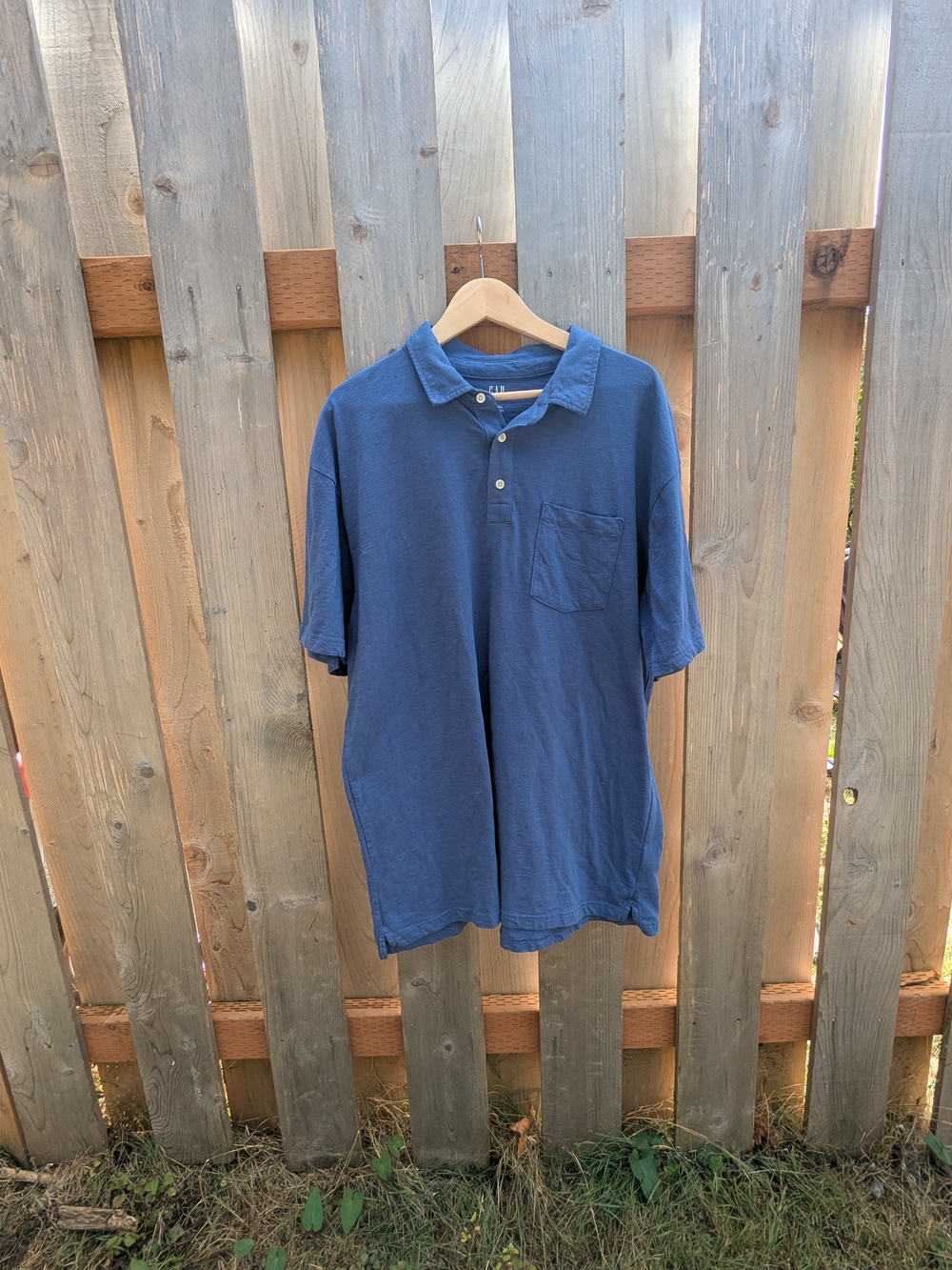 Gap Blue Cotton Men's Polo Shirt with Chest Pocket XL Tall